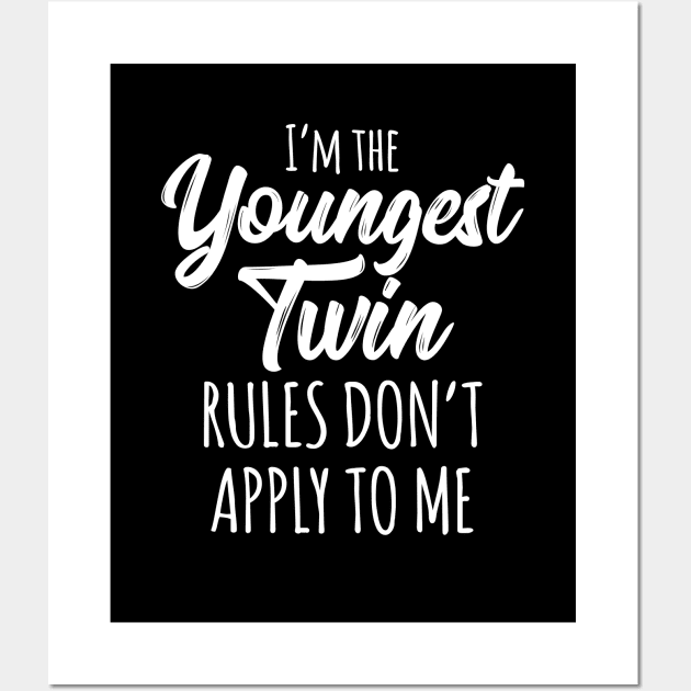 Twins Matching Birthday Siblings Youngest Twin Wall Art by Pennelli Studio